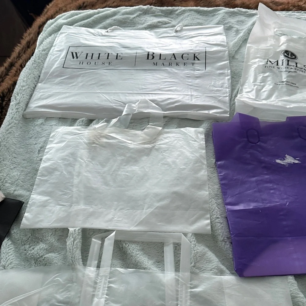 9 Assorted Empty Plastic Gift Bags